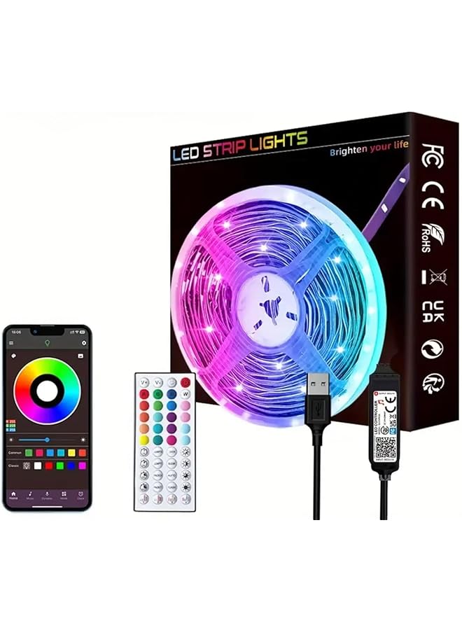 The Bros Smart LED Strip Lights 16ft/5M, Music Sync, App & Remote Control, TV Backlight 32–65", Mic, Timer, RGB for Home & Party Decor  - Image 1