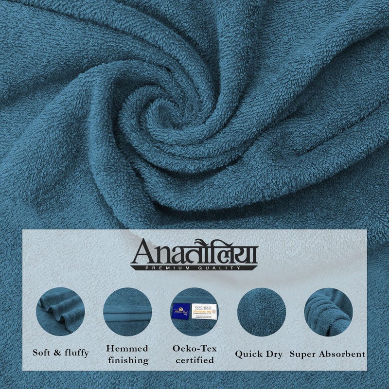 Sassoon Anatolia 4 Pc Towel Set in 500 GSM (Teal-Pink) 2 Bath Towel & 2 Hand Towel - Image 3