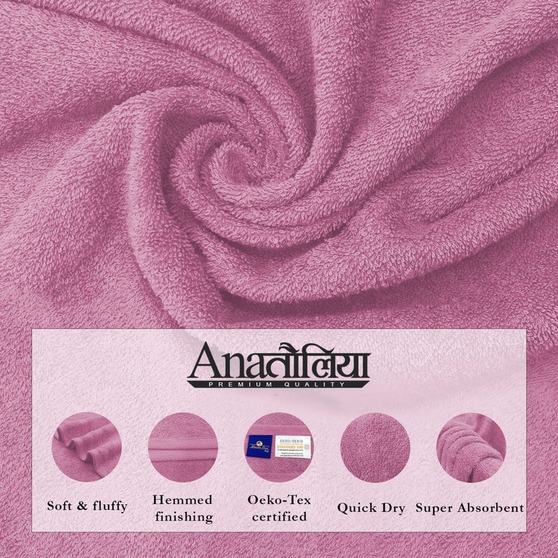 Sassoon Anatolia 4 Pc Towel Set in 500 GSM (Teal-Pink) 2 Bath Towel & 2 Hand Towel - Image 2