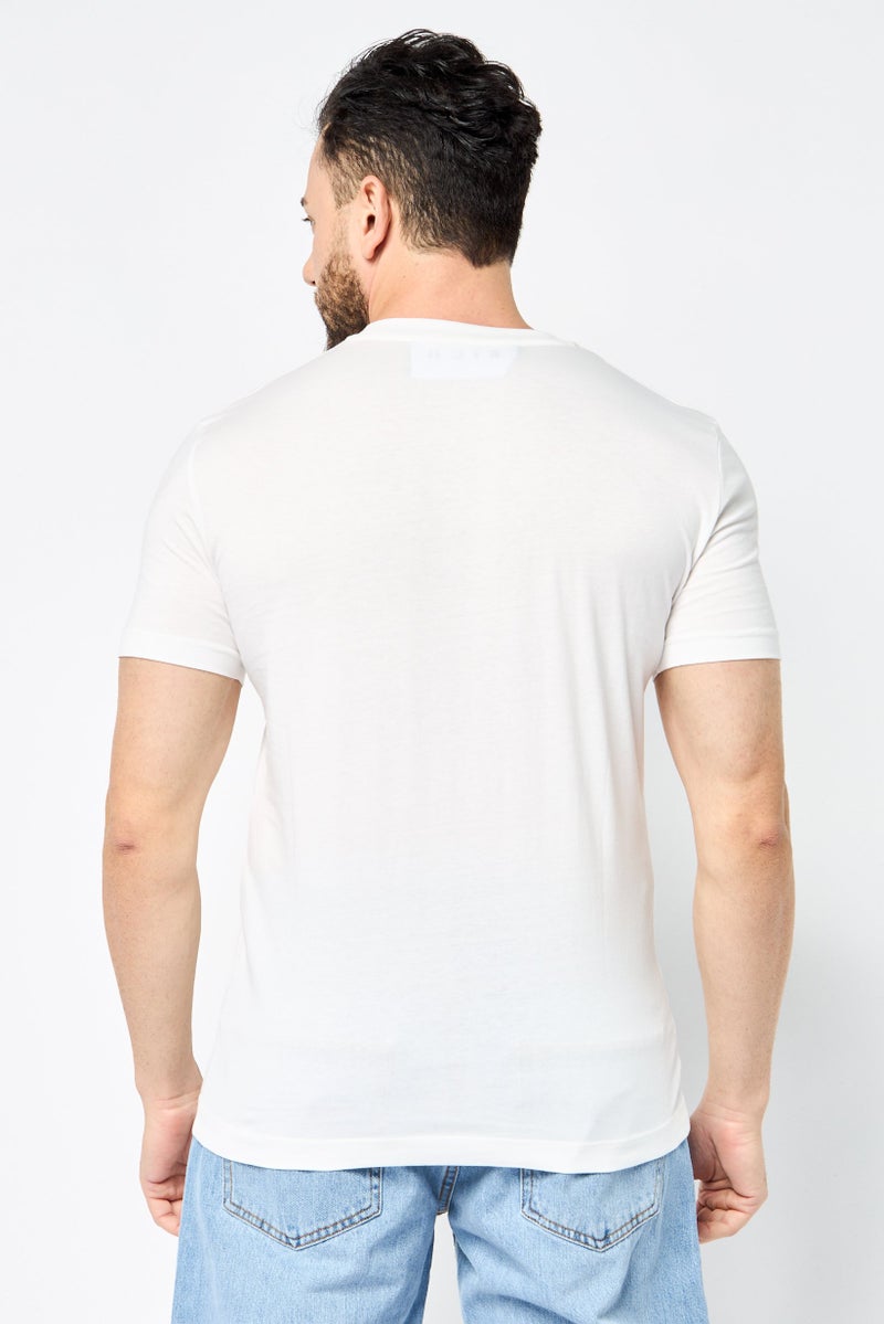 JOHN RICHMOND Men Crew Neck Short Sleeve Graphic Print T-Shirt, Off White - Image 3