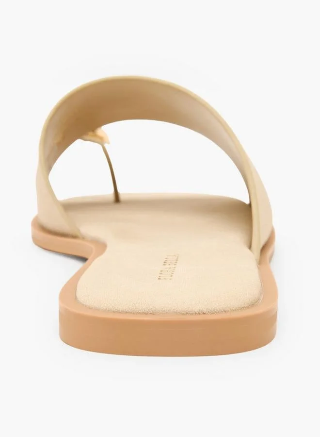 Flora Bella By Shoexpress SAND Women Slip On Toe Ring Sandals for Women | Best Price UAE