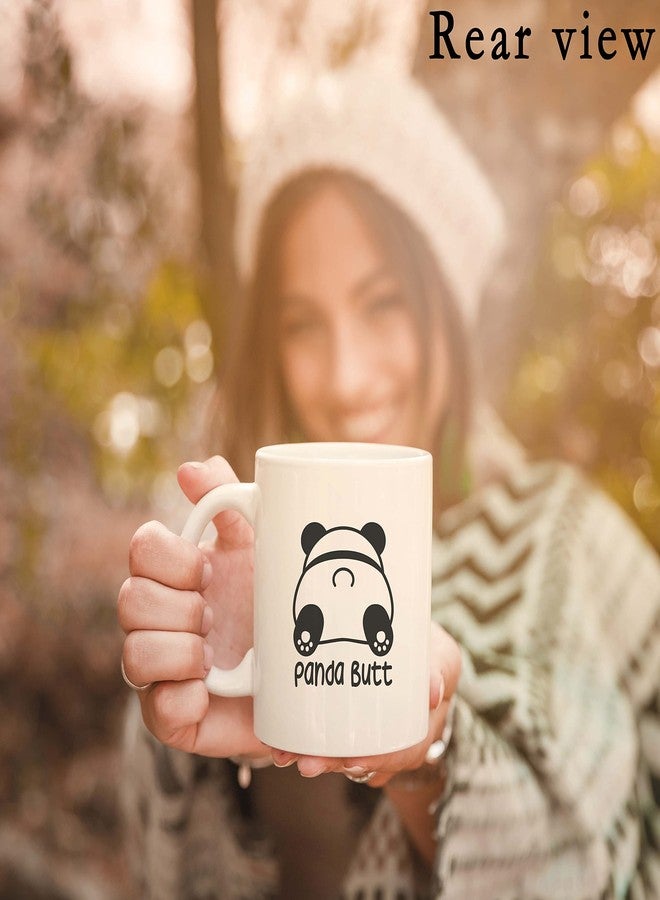 كوب قهوة كويكود بتصميم باندا، كوب سيراميك أبيض لطيف ومرح، هدية رائعة لمحبي الباندا، هدايا عيد الميلاد وعيد الشكر وأعياد الميلاد، 11 أونصة - Image 4