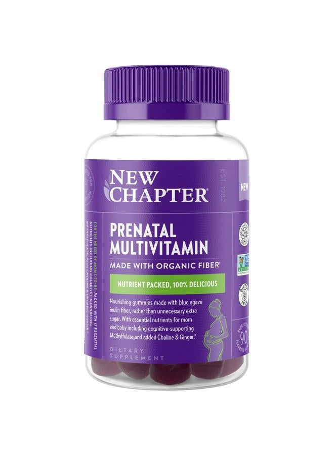 New Chapter Prenatal Multivitamin Gummies – 71% Less Sugar, Prenatal Gummies for Mom & Healthy Baby with Prenatal Vitamins Methylfolate, D3, Choline & Ginger, Non-GMO, Gluten Free, Berry Citrus, 90ct - Image 1