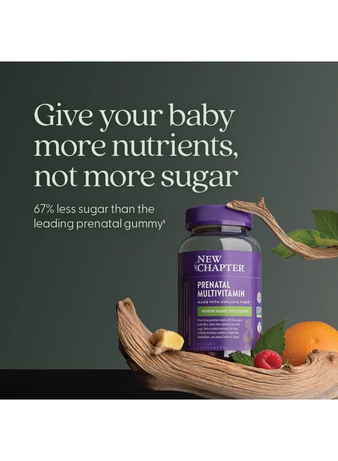 New Chapter Prenatal Multivitamin Gummies – 71% Less Sugar, Prenatal Gummies for Mom & Healthy Baby with Prenatal Vitamins Methylfolate, D3, Choline & Ginger, Non-GMO, Gluten Free, Berry Citrus, 90ct - Image 4