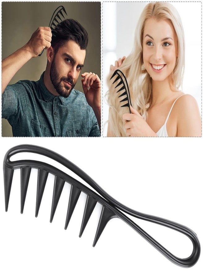 LOVHIDE Wide Tooth Hair Comb Set for Detangling - 2 Pack Black Salon Styling Comb for Curly, Wet & Dry Hair - Anti-Static, Flexible & Durable - Image 4