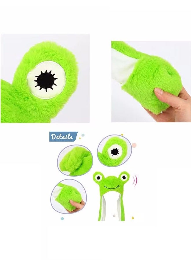 Animal Hat with Ears Moving Jumping Pop Up Beating Plush Dress Up Moving Ears Hat Children Frog Cute Hat Kid Boys Girls  - Image 4