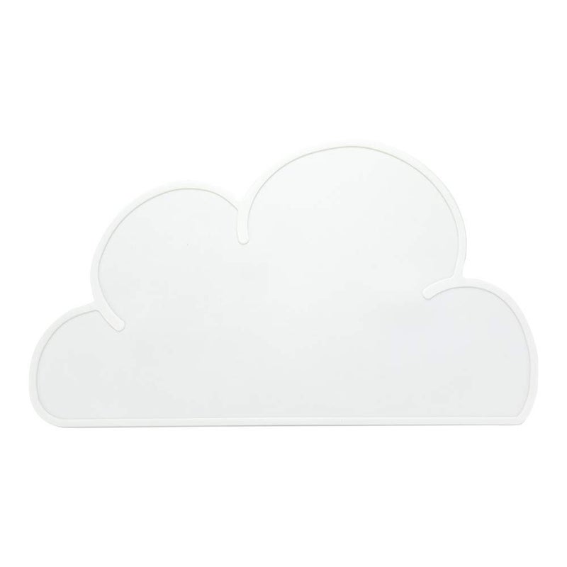 Restaurantware Silicone Cloud Shaped Food Placemat - White - Non-Slip - Easy Clean - Tabletop Protection - Great For Infants Toddlers & Kids - 18 3/4" x 10 1/2" - 1ct Box - Image 2