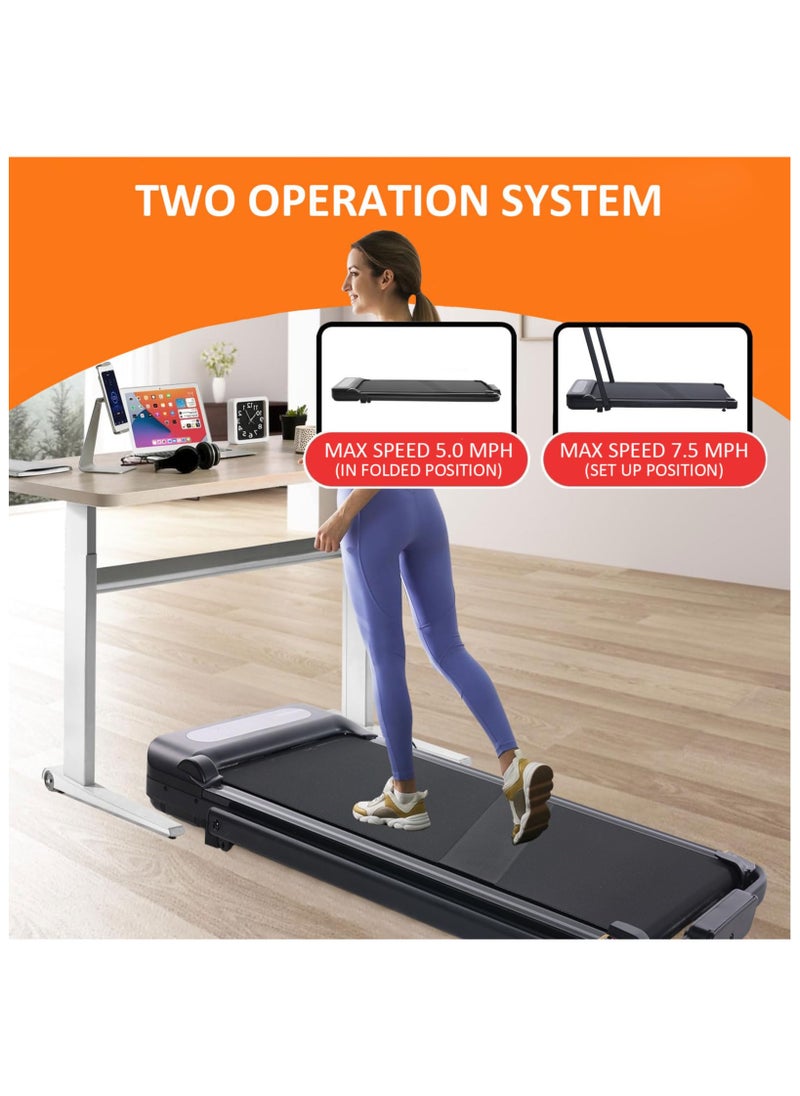 Portable Under Desk Treadmill 2 in 1 Walking Machine,Walking Pad for Home/Office, Portable Walking Treadmill, Walking Jogging Machine with 265 lbs
