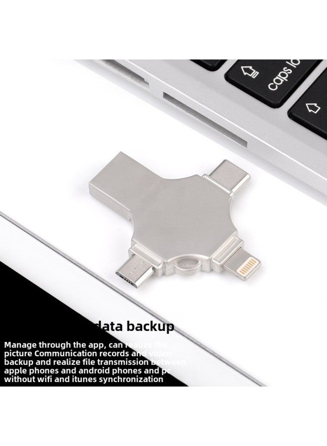 Metal Cross Mobile U Disk Four In One Universal USB Disk For Apple Huawei Type-c Android Computer-Capacity:64GB - Image 2