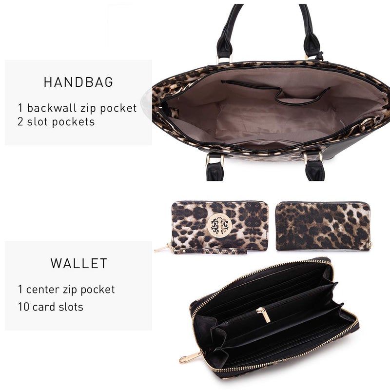 Dasein Satchel Purse Handbag for Women Large Shoulder Work Tote Bag With Matching Wallet - Image 5