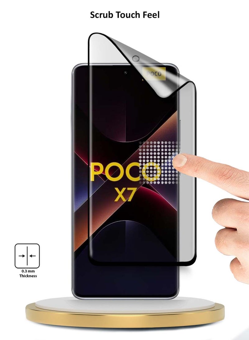 دبليو تيك شاومي بوكو X7 5G 2025 بريميوم إيدج برو سيراميك غير لامع بغطاء كامل واقي شاشة مرن غير لامع (MSGPCN) - شفاف / أسود - Image 2