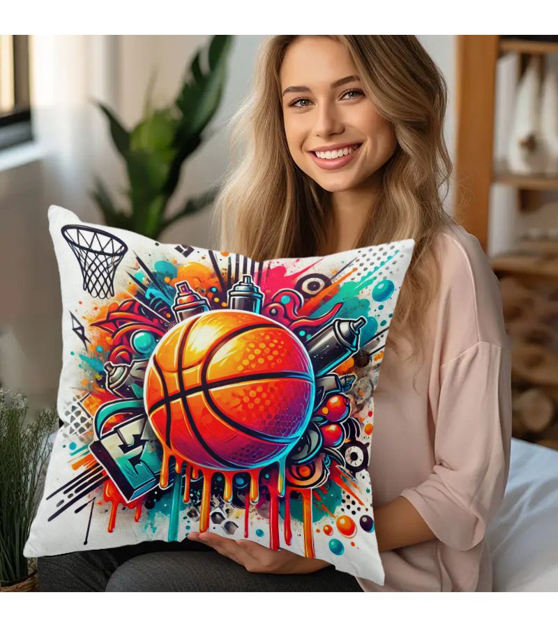 1pc Vibrant Graffiti Art Pattern Decorative Pillow Cover 16x16 Inch 2025 New Style Double Sided Print Soft Polyester Zipper Closure Machine Washable Cute Pillows For Bed Sofa Lounge Chair - Image 1