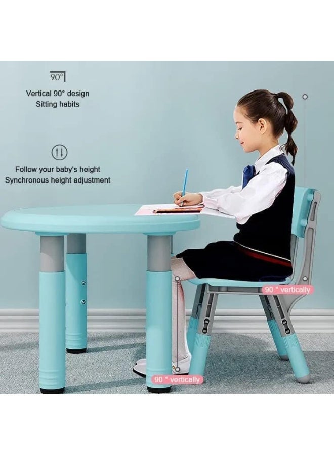 Nano Classic Multi-Functional Children Kids Study Table/Dining Table and Chair Set with height adjustment (Blue). - Image 5