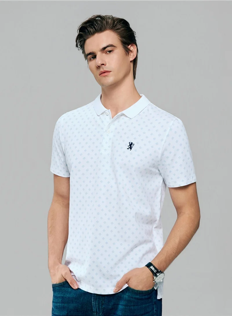 Men’s Cotton All Over Patter Print Polo