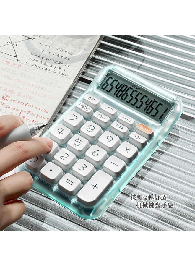 Small Square Sugar Calculator High-looking Simple Solid Color Mechanical Keyboard Computer Cute Electronic Calculator For Students