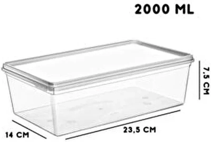 Hane216 10-pack Storage Container with Self-Lid Suitable for Deep Freezer 2 Lt
