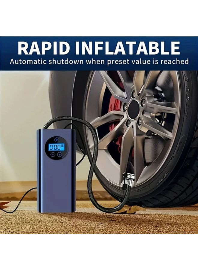 Cordless Tire Inflator Portable Air Compressor 3X Faster with LCD Display and Nozzle Adapters - Image 3
