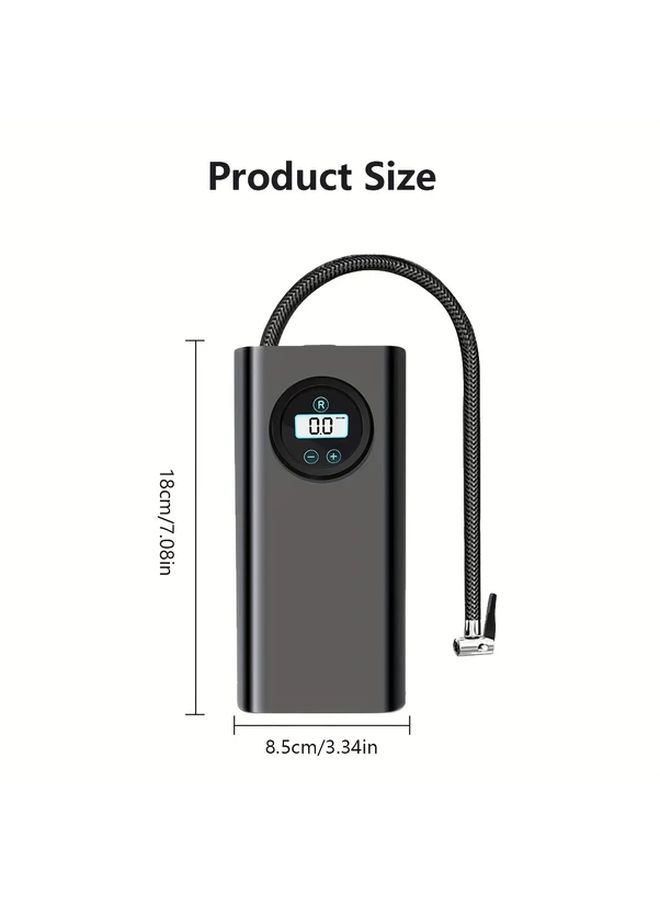 Cordless Tire Inflator Portable Air Compressor 3X Faster with LCD Display and Nozzle Adapters - Image 2