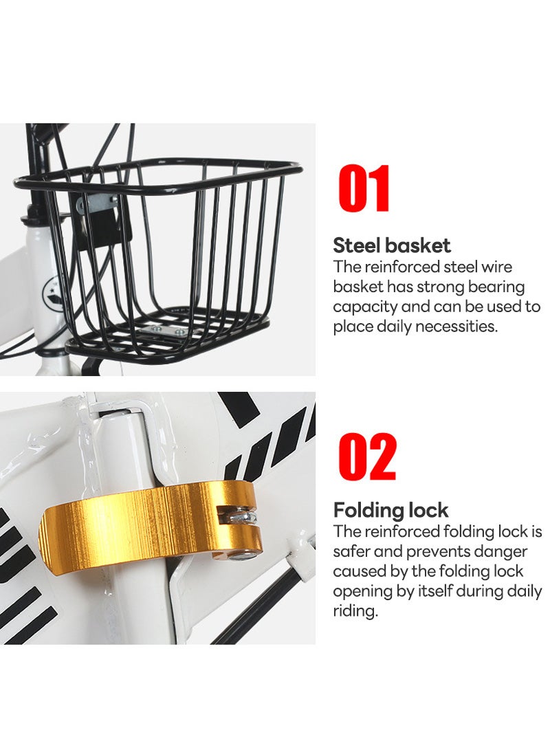 شاربدو دراجة جبلية قابلة للطي بإطار من الفولاذ عالي الكربون مقاس 20 بوصة ممتصة للصدمات، دراجة محمولة خفيفة الوزن للنساء والرجال، دراجة المدينة للعمل والمدرسة - Image 5