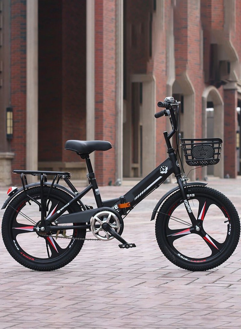 شاربدو دراجة جبلية قابلة للطي بإطار من الفولاذ عالي الكربون مقاس 20 بوصة ممتصة للصدمات، دراجة محمولة خفيفة الوزن للنساء والرجال، دراجة المدينة للعمل والمدرسة - Image 2