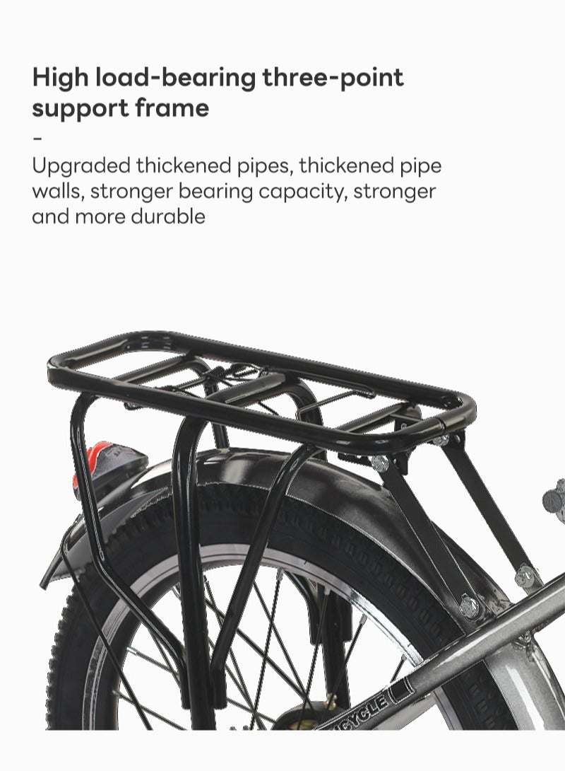 شاربدو دراجة جبلية قابلة للطي بإطار من الفولاذ عالي الكربون مقاس 20 بوصة ممتصة للصدمات، دراجة محمولة خفيفة الوزن للنساء والرجال، دراجة المدينة للعمل والمدرسة - Image 3