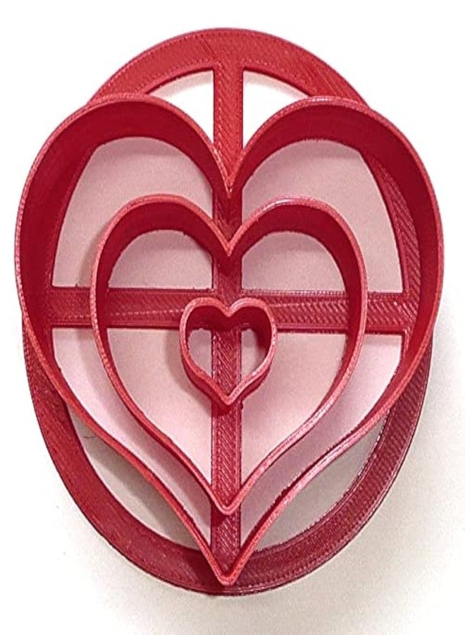 YNGLLC HEART DESIGN PATTERN CONCHA CUTTER MEXICAN SWEET BREAD STAMP MADE IN USA PR4397, Red - Image 1