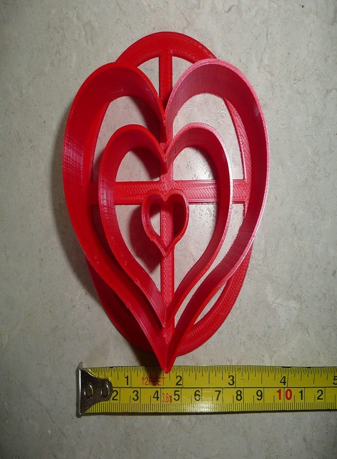 YNGLLC HEART DESIGN PATTERN CONCHA CUTTER MEXICAN SWEET BREAD STAMP MADE IN USA PR4397, Red - Image 5