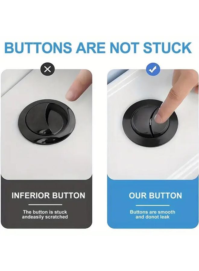 Black Retro Toilet Flush Button Heavy Duty Plastic Single Double Flush System - Image 5
