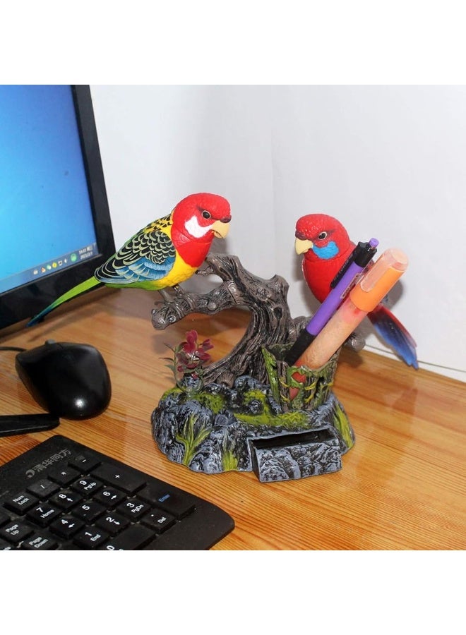 Tipmant Tipmant Eelctric Birds Talking Parrots Electronic Pets Office Home Decoration Recording & Playback Function, Pen Holders Kids Toys - Image 2