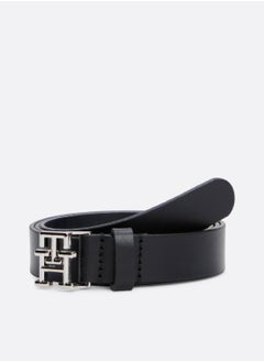 TOMMY HILFIGER Women's Th Logo Adjustable Belt - Leather, Black  - Image 1