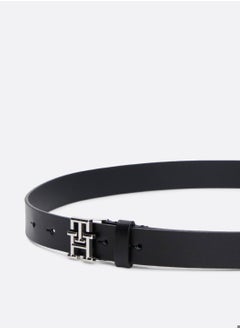 TOMMY HILFIGER Women's Th Logo Adjustable Belt - Leather, Black  - Image 3