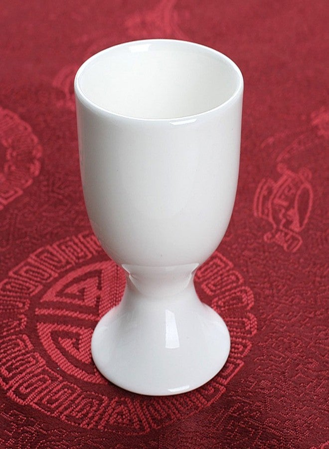Felice Ann 4 PCS White Porcelain Stoneware Egg Cup Boiled Egg Serving Cup Egg Tray Egg Holders Stands - Image 3