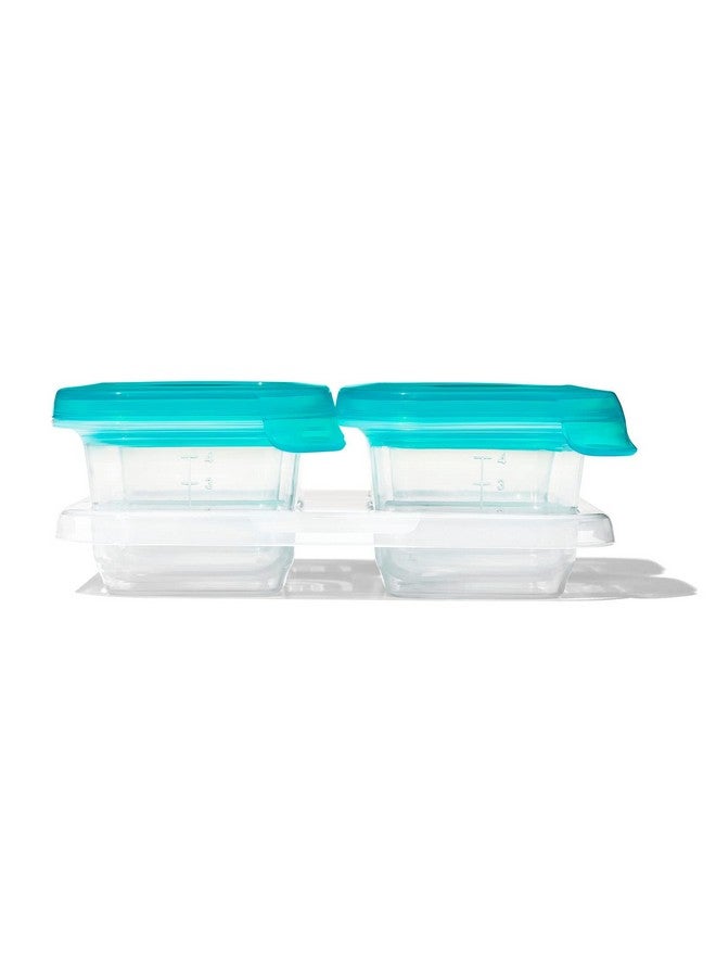 OXO Tot Silicone Baby Food Storage Container, Set of Four, 4oz Containers, Teal - Image 2