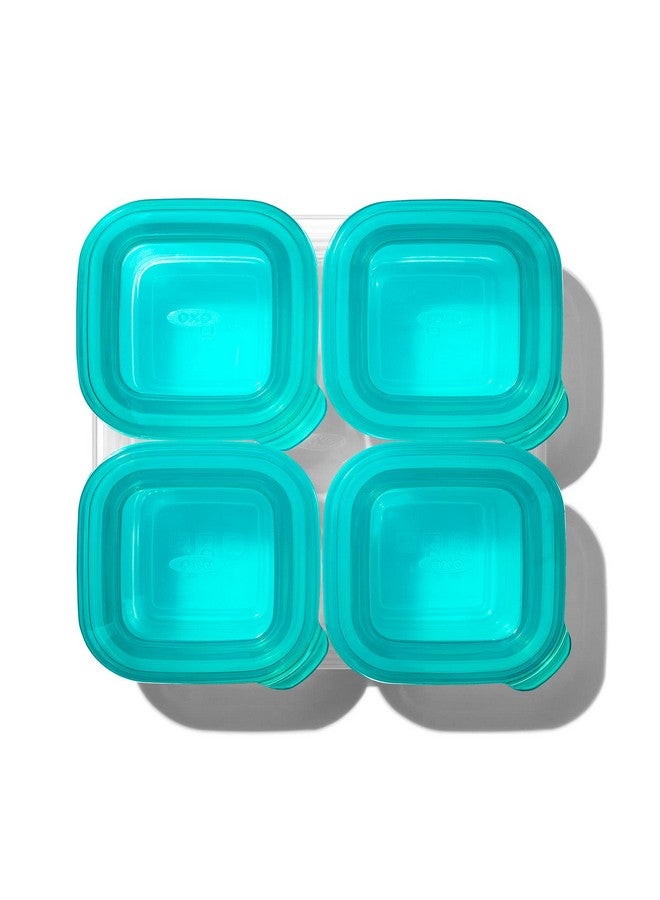 OXO Tot Silicone Baby Food Storage Container, Set of Four, 4oz Containers, Teal - Image 1