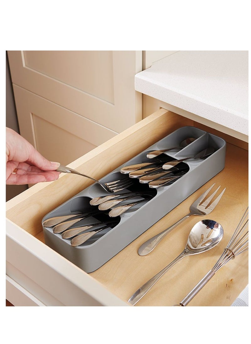 ARTC ARTC Cutlery And Silverware Organizer Tray And Drawer Compact Storage Box For Spoon And Fork And Knife Beige Color  - Image 3