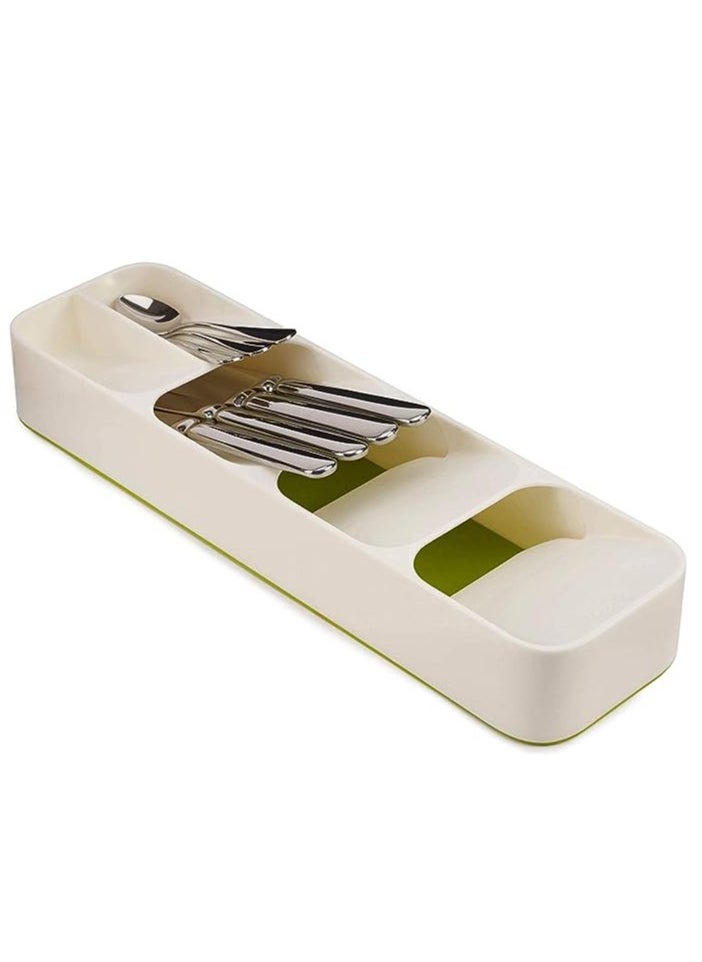 ARTC ARTC Cutlery And Silverware Organizer Tray And Drawer Compact Storage Box For Spoon And Fork And Knife Beige Color  - Image 2
