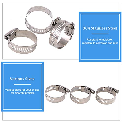 Glarks 20Pcs 304 Stainless Steel Adjustable 21-38MM Range Worm Gear Hose Clamps Assortment Kit, Fuel Line Clamp for Water Pipe, Plumbing, Automotive and Mechanical Application (21-38MM) - Image 4