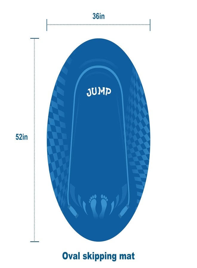 dofopo Jump Rope Mat Outdoor Indoor, Oval 52'' x 36'' Non-slip Fitness Exercise Mat, 5mm Shock Absorption Extra Thick Design, Suitable for Home Gym Floor, Concrete Jump Roping - Image 2