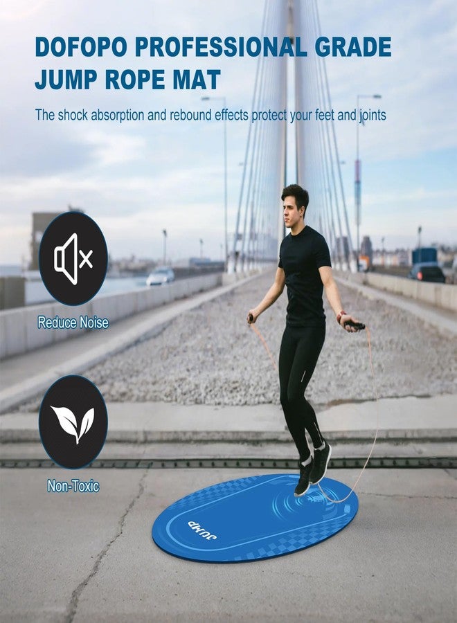 dofopo Jump Rope Mat Outdoor Indoor, Oval 52'' x 36'' Non-slip Fitness Exercise Mat, 5mm Shock Absorption Extra Thick Design, Suitable for Home Gym Floor, Concrete Jump Roping - Image 4