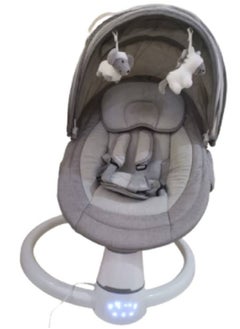 Deluxe Automatic Electric Baby Swing Bed with 5 Swing Speeds, Soothing Vibration and Music, Baby Rocking Chair with Insect Net, Safety Belt and Removable Swing Toys
