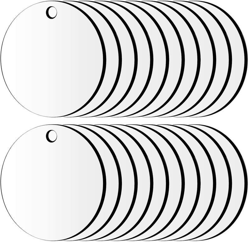 cridoz 3.15 inches Sublimation Ornament Blanks, Cridoz 20 Pieces Round Sublimation Blanks Pendants Bulk for Christmas Day and Halloween Day Ornaments Decor(3.15 inches) - Image 1