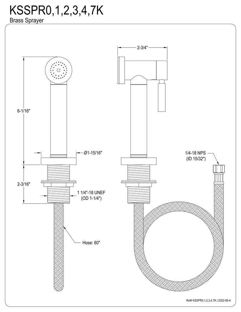 Kingston Brass KSSPR1K Kitchen Faucet Side Sprayer  Polished Chrome  6.06 x 2.75 x 1.94 - Image 2