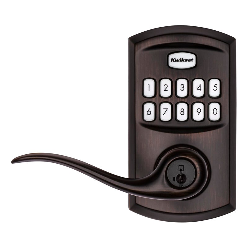 Kwikset SmartCode 917 Keypad Keyless Entry Traditional Residential Electronic Lever Deadbolt Alternative with Tustin Door Lever and SmartKey Security, Venetian Bronze - Image 2