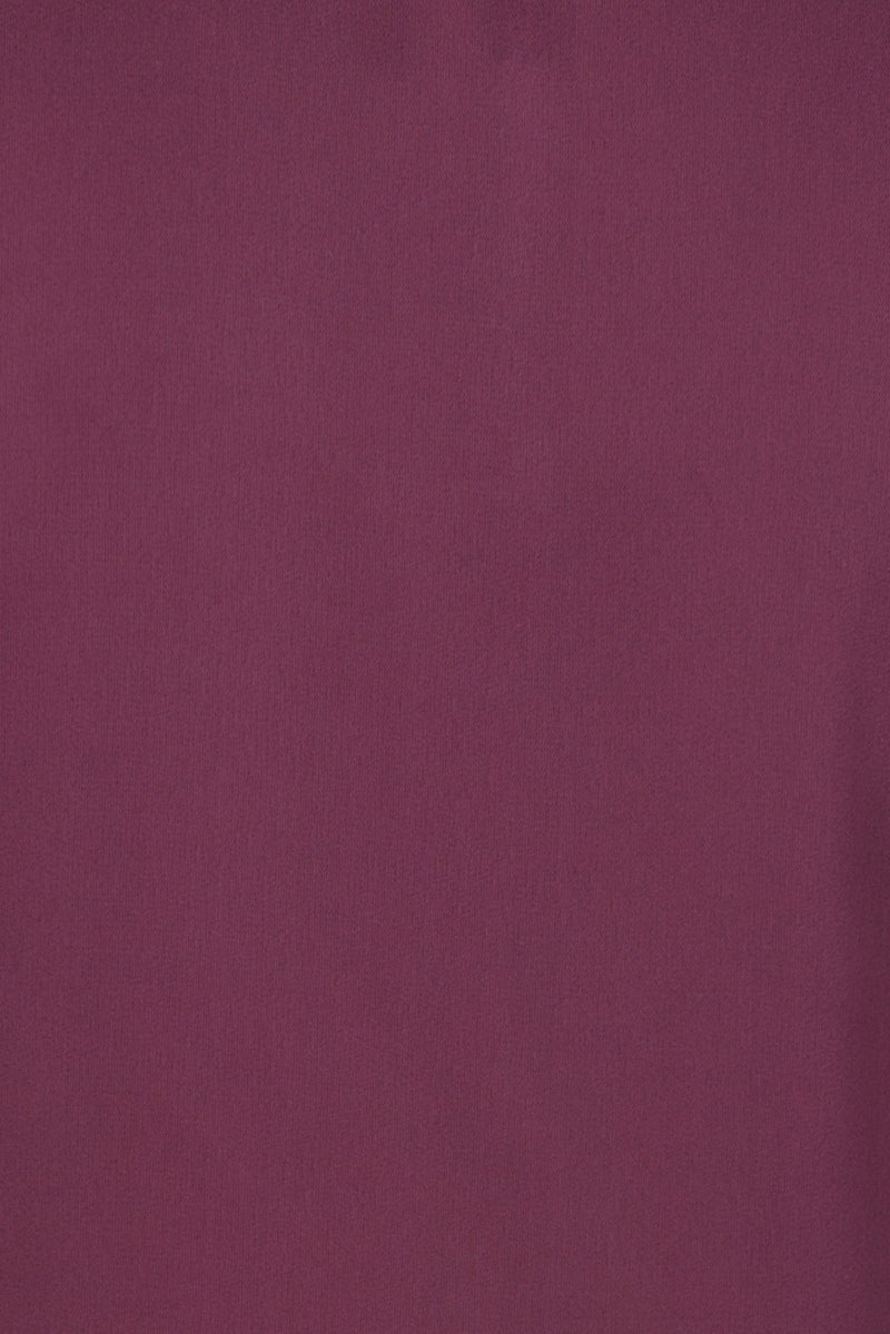 bebe Women V-Neck Short Sleeve Plain Blouse, Dark Purple - Image 3