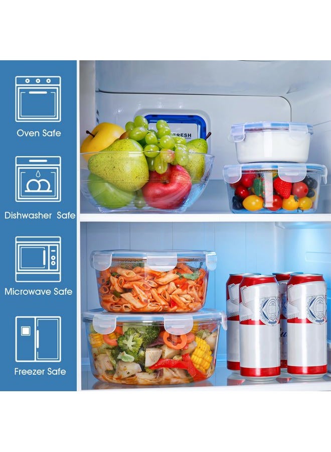 NUTRIUPS Large Glass Food Storage Containers with Lids(15/30/54/95oz) Glass Baking Dish with Lid,Meal Prep Containers with Lids,4-Piece Set (Round) - Image 5