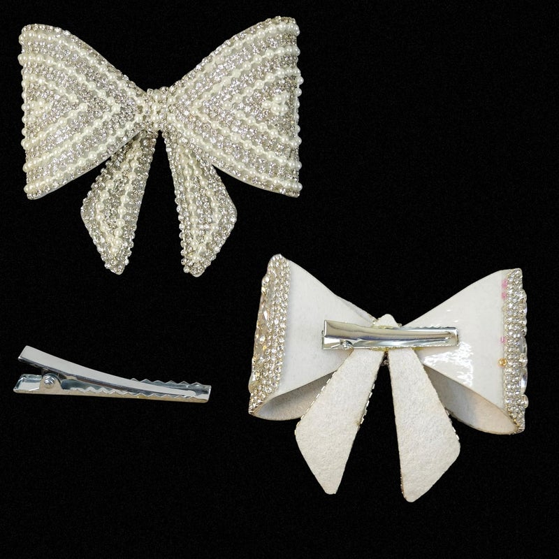 ANVIK Hair Bow Clips for Women | Crystal Bow Clip | Bow Barrette Clip | Alligators Bow Clips | Fancy Hair Clips | Hair Accessories for Women - Image 2
