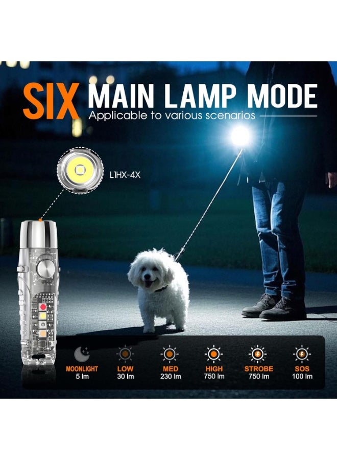 Bukela S12Pro Keychain Flashlight Rechargeable,750 High Lumen EDC Mini Flashlight with Clip,Multifunction COB Light with 365nmUV-11 Lighting Modes, Tail Magnet, Flash Light - Image 2