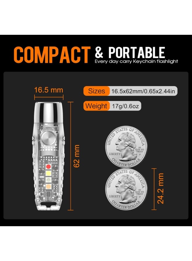 Bukela S12Pro Keychain Flashlight Rechargeable,750 High Lumen EDC Mini Flashlight with Clip,Multifunction COB Light with 365nmUV-11 Lighting Modes, Tail Magnet, Flash Light - Image 4
