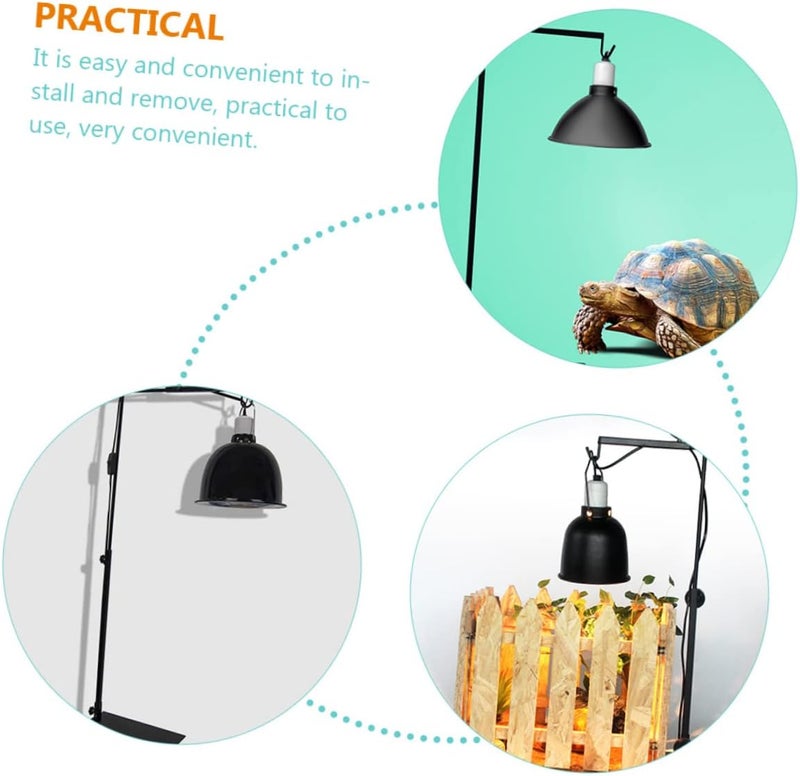 Abaodam Adjustable Reptile Lamp Stand Metal Rack for Heating Lamps Lights Portable Plant Light Holder for Terrarium Use Efficient Heat Dissipation - Image 3