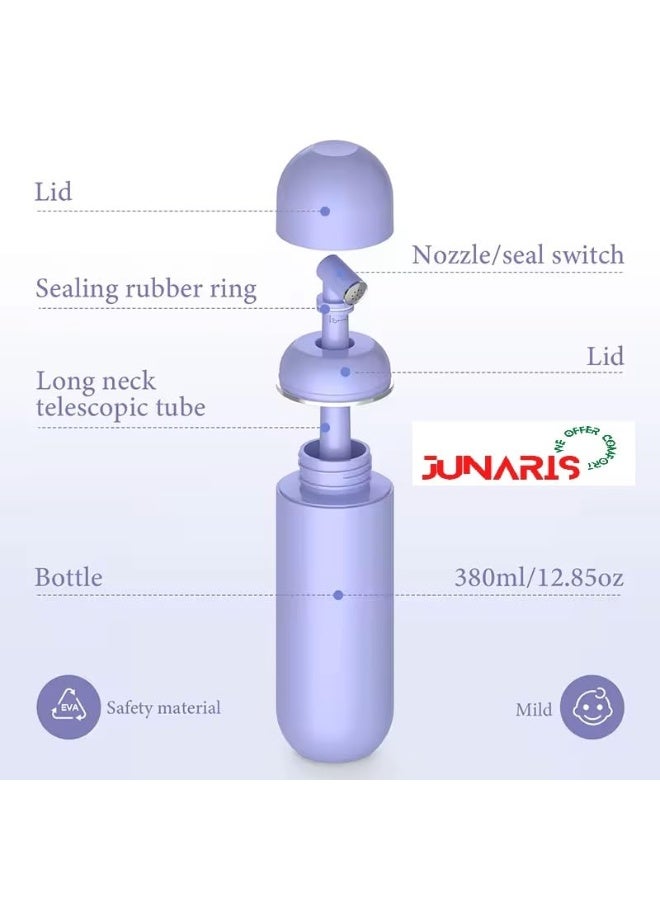 JUNARIS Large Portable Travel Bidet Bottle Travel Shattaf Hand Spray Set Leak-Proof, Travel-Friendly Portable Bidet Shattaf For Hygienic Use In Washrooms And Toilets (Purple) - Image 2